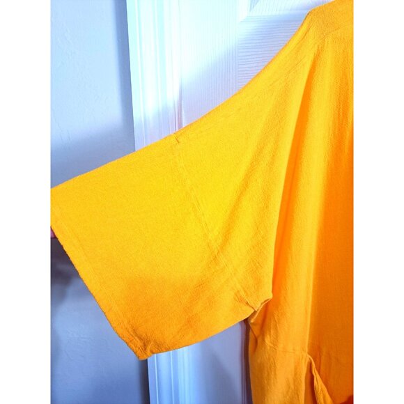 Oh My Gauze! 3X - 3/4 Sleeve Hi-Lo Hem 100% Cotton Gauzy Pullover Top Beachy - Picture 5 of 7